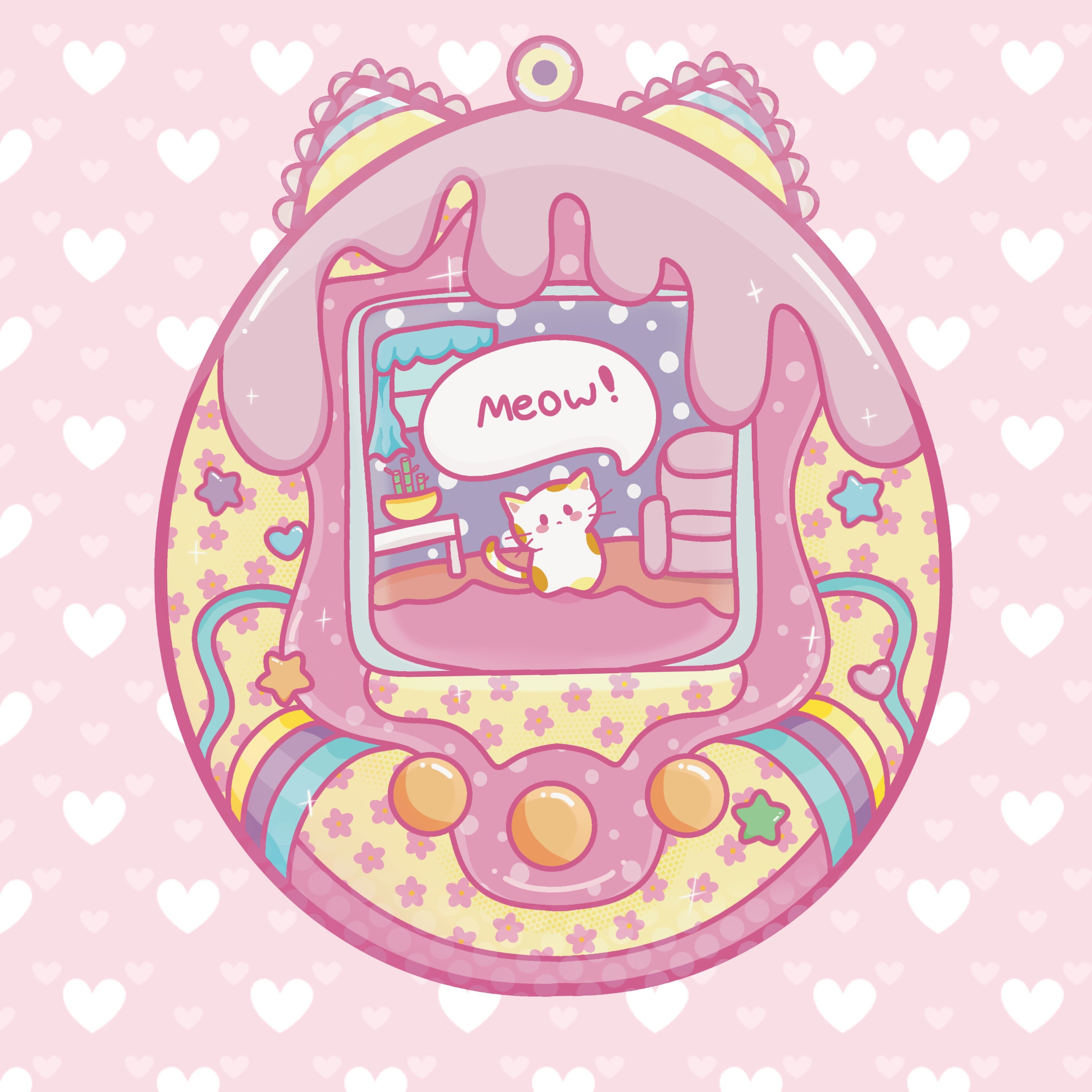 Meowmagotchi Kawaii 3D Acrylic Keychain - [FLASH SALE!]
