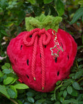 Luxe Velour Soft Strawberry Drawstring Bag [RED]