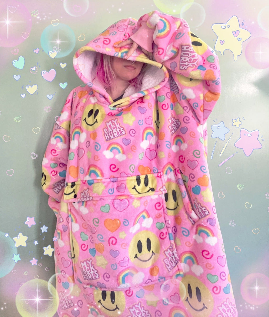 My Back Hurts [PINK] Jumbo Blanket Hoodie