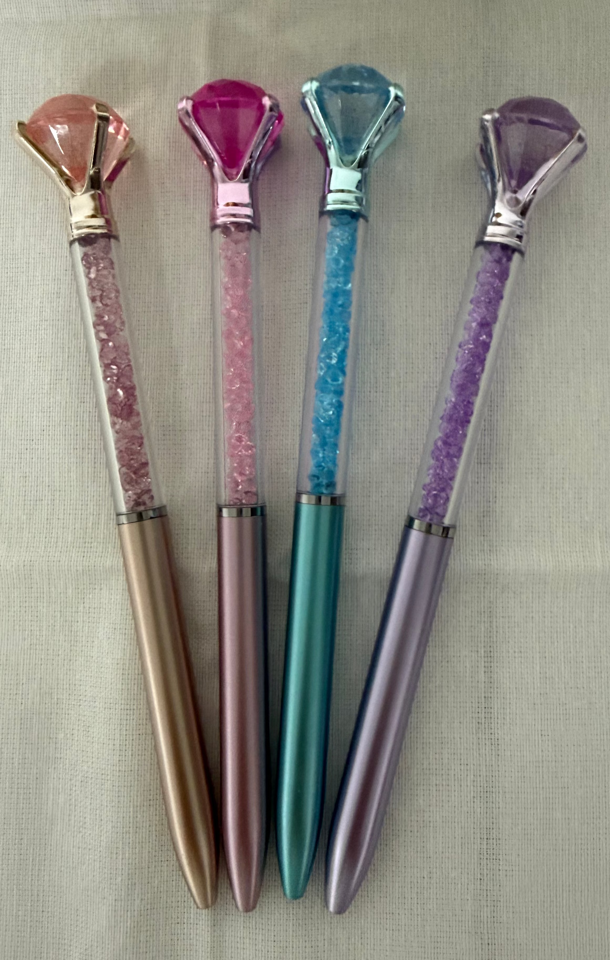 Big Diamond Crystal Top Ballpoint Pens – Set of 4 Luxury Bling Writing Pens