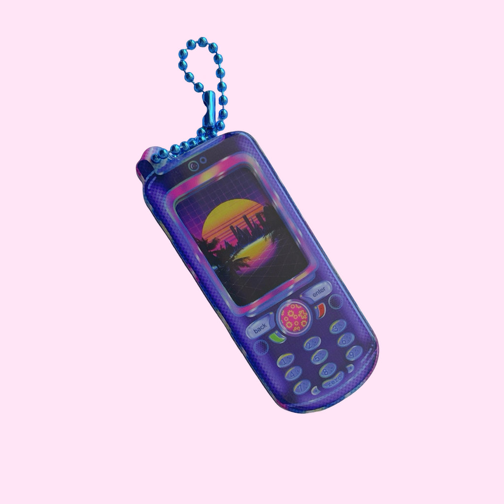 Nakia Skyline Vaporwave 3D Acrylic Keychain - [LIQUIDATION SALE!]