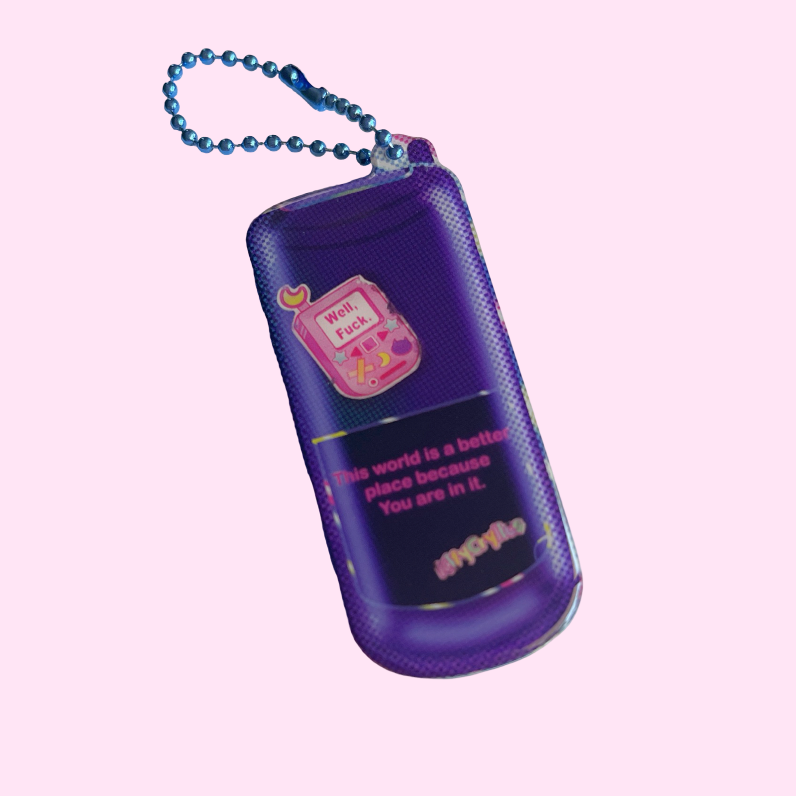 Nakia Skyline Vaporwave 3D Acrylic Keychain - [LIQUIDATION SALE!]