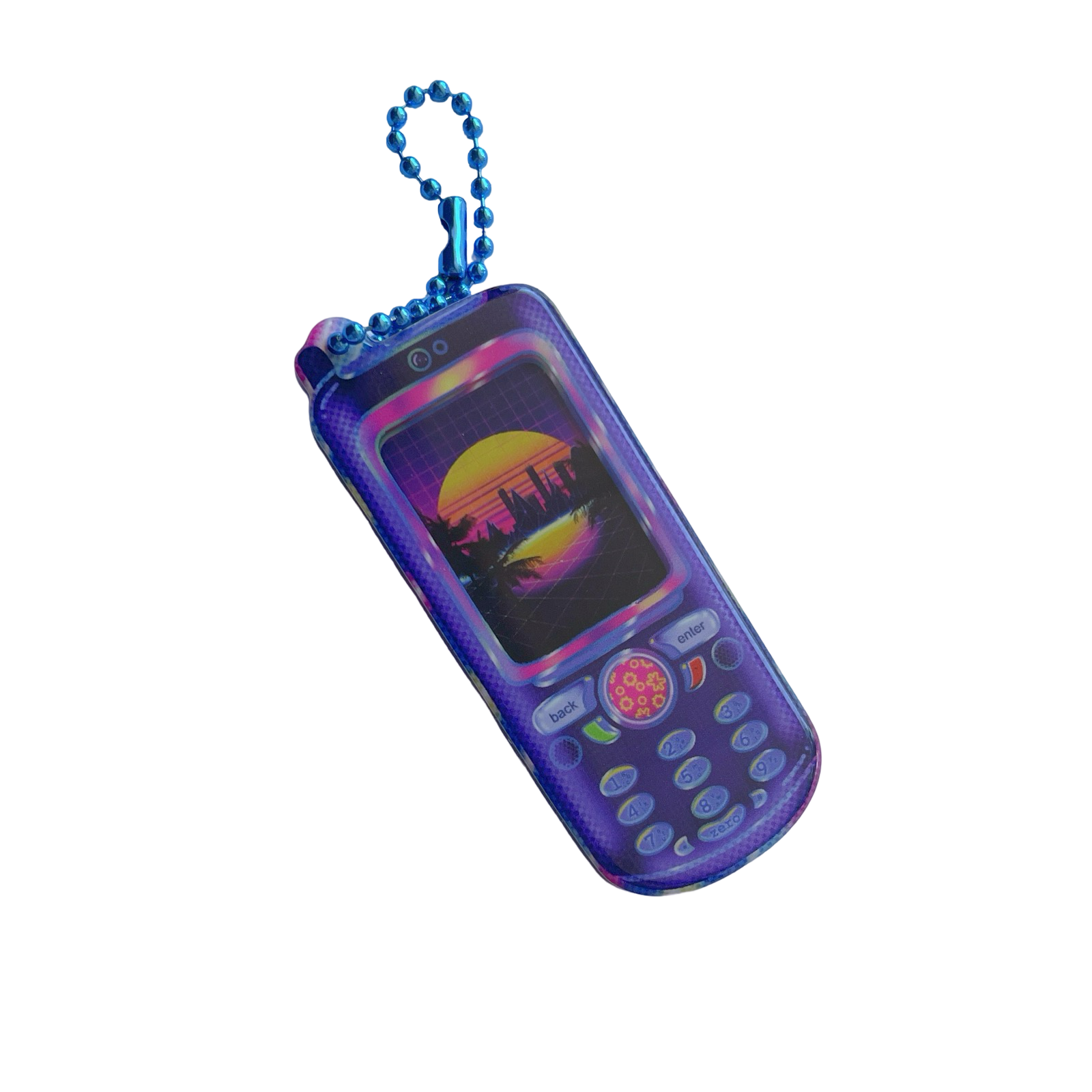Nakia Skyline Vaporwave 3D Acrylic Keychain - [LIQUIDATION SALE!]