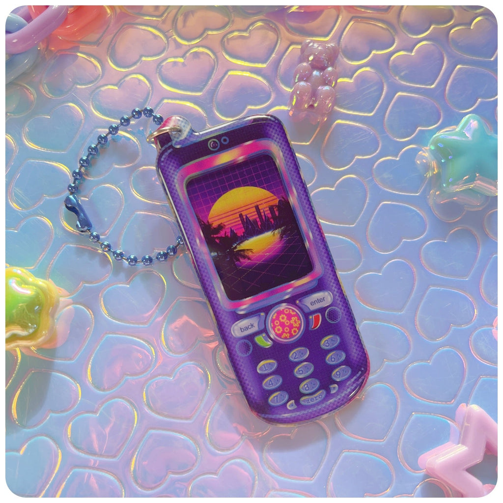 Nakia Skyline Vaporwave 3D Acrylic Keychain - [LIQUIDATION SALE!]