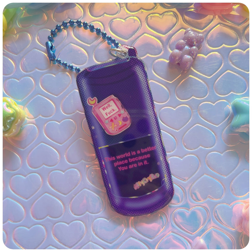 Nakia Skyline Vaporwave 3D Acrylic Keychain - [LIQUIDATION SALE!]