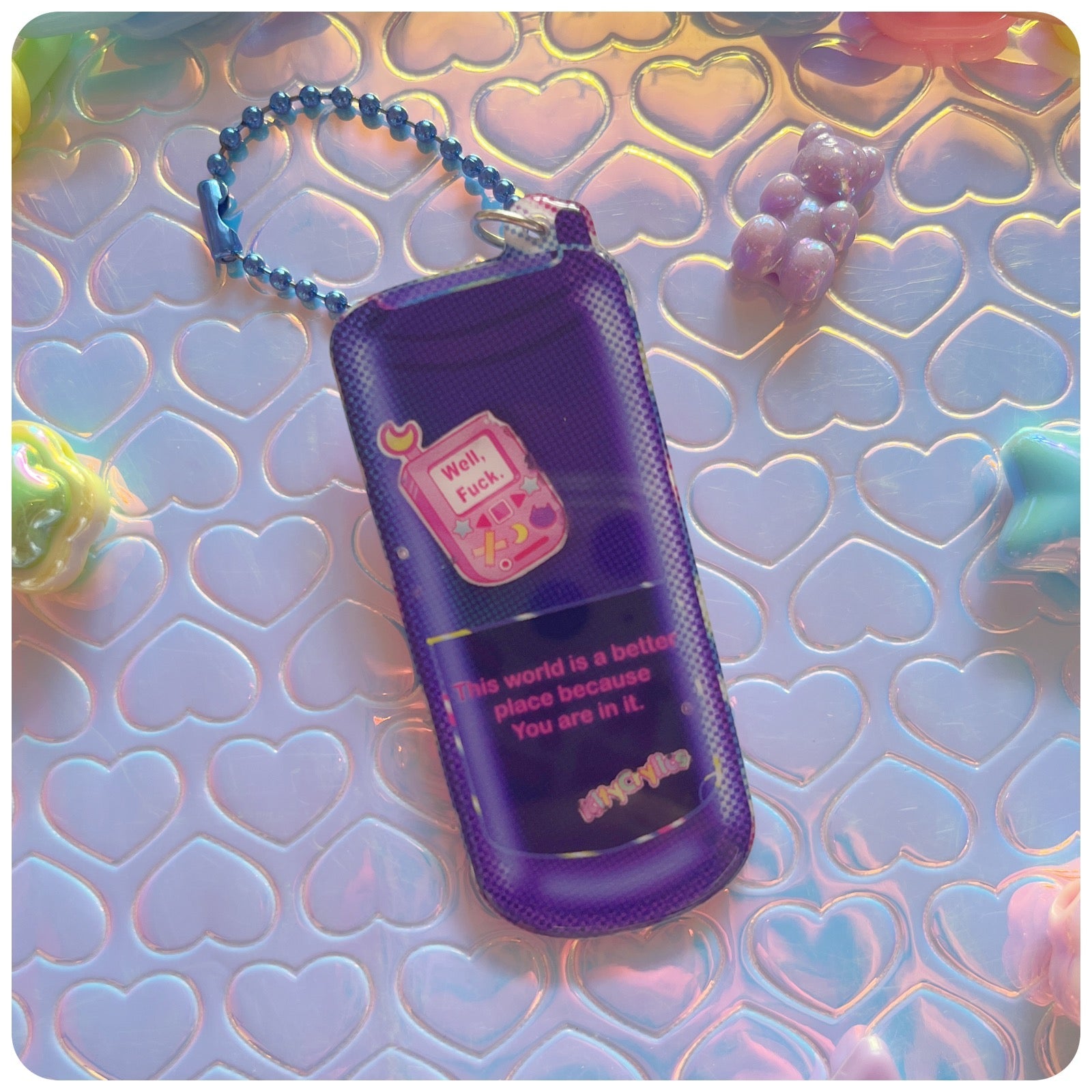 Nakia Skyline Vaporwave 3D Acrylic Keychain - [LIQUIDATION SALE!]