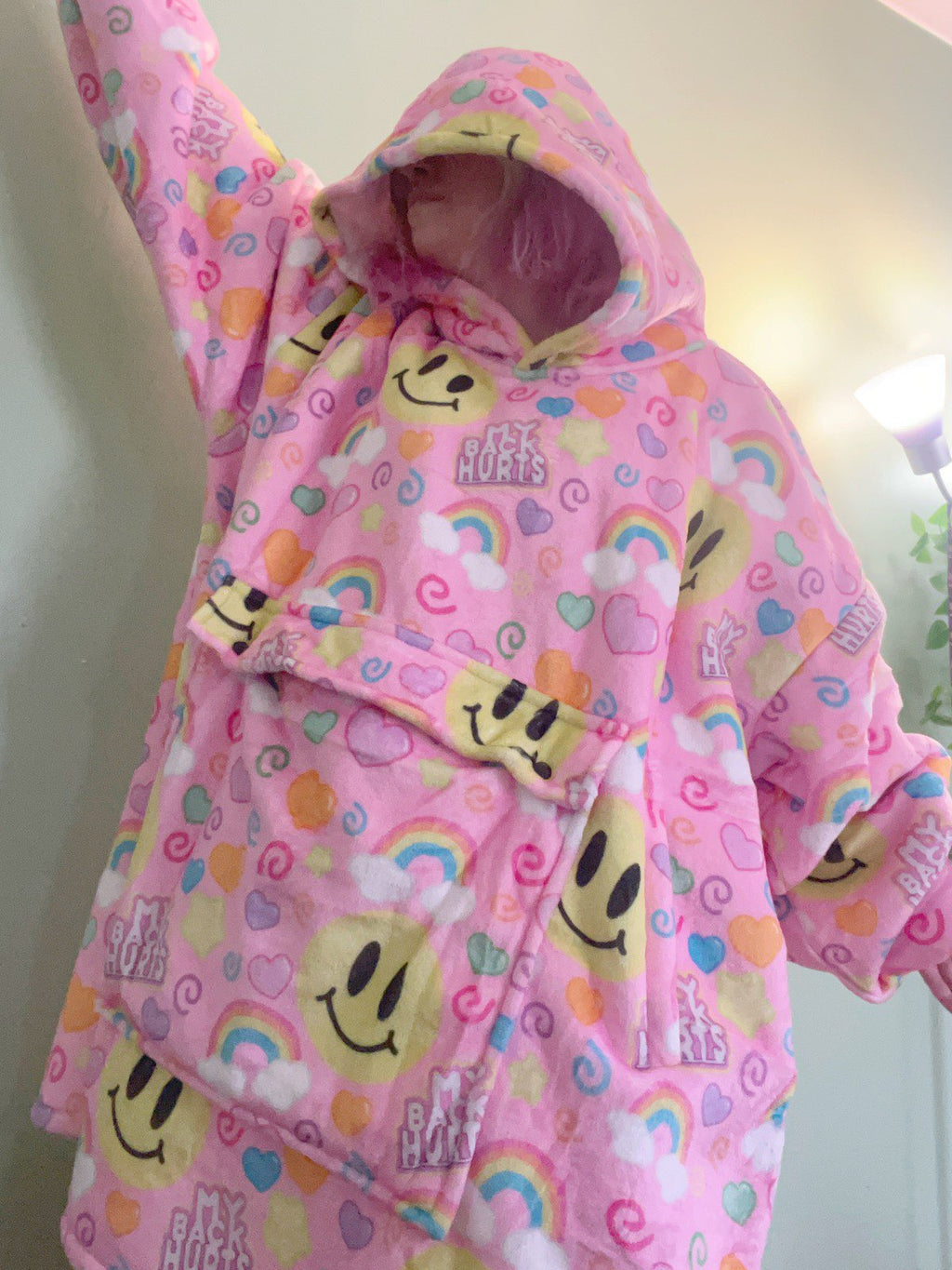 My Back Hurts [PINK] Jumbo Blanket Hoodie